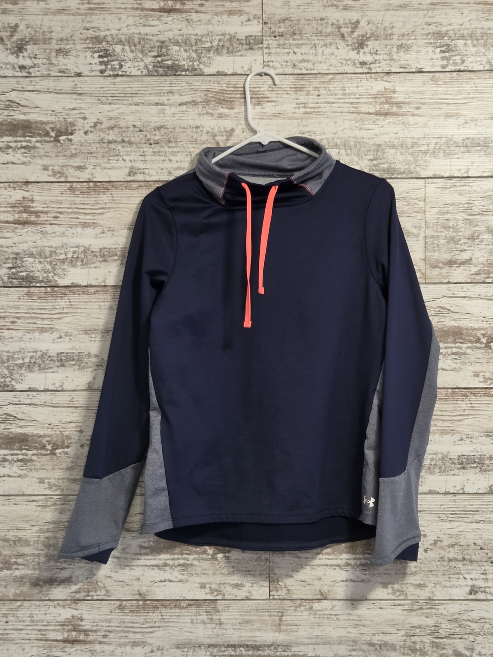 Under Armour Navy & Gray Pullover with Pink Drawstring